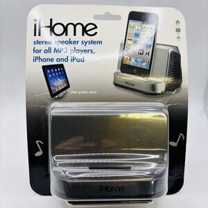 NEW iHome iHM16 Stereo Speaker System Dock for iPhone, iPad, MP3 Players, Phones